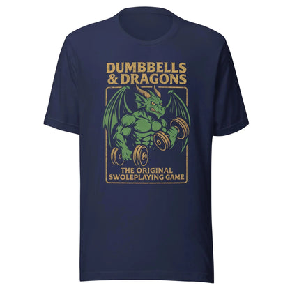 Dumbbells & Dragons T-Shirt: Funny Gym Workout Gamer Tee Breathable and Soft Fashionable Comfortable Men's Clothing Men Tee