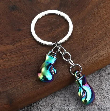 Boxing gloves keychain, Bojue gym membership event, gift giveaway, simulated fitness equipment keychain