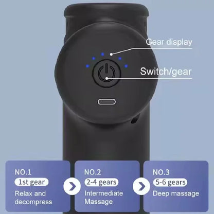 Vibration Percussion Fascia Gun, Deep Muscle Relaxation Massage Device, Portable Fascia Gun, Four Replaceable Massage Heads