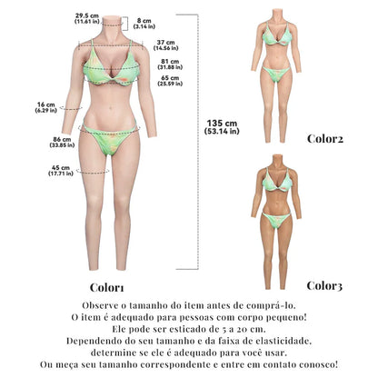 KUMIHO C Cup Silicone Bodysuit Crossdresser Breast Form Transgender Cosplay Artificial Vagina for Men Full Silicon Bodysuit