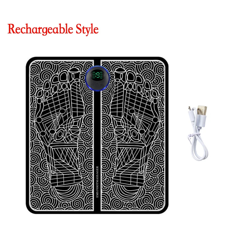 Electric EMS Foot Massager With Gel Pad Portable EMS Muscle Stimulation Massage Mat Improve Blood Circulation Relief Pain Relax