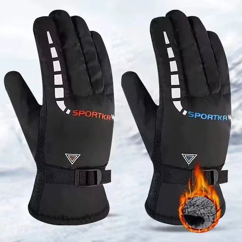 Winter Thermal Waterproof Cycling Gloves Men Women Warm Unisex Skiing Riding Motorcycle Hiking Sport Mittens