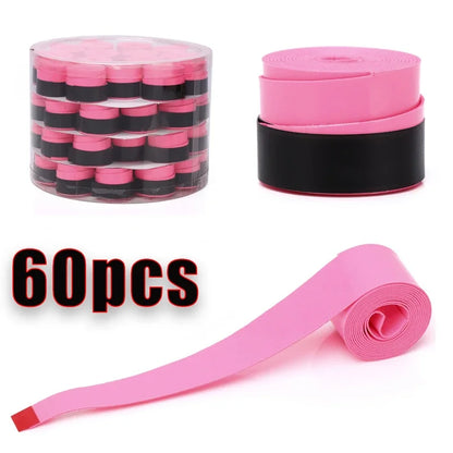 60 pcs Smooth Badminton Tennis Overgrips Antislip Fishing Rod Suck Sweat Band Bicycle Handlebar Dumbbells Pingpong Grips Tapes