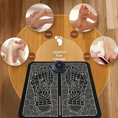 EMS Foot Massager Pad Relief Pain Relax Feet Acupoints Massage Electric Muscle Stimulation Improve Blood Circulation Relax Feet
