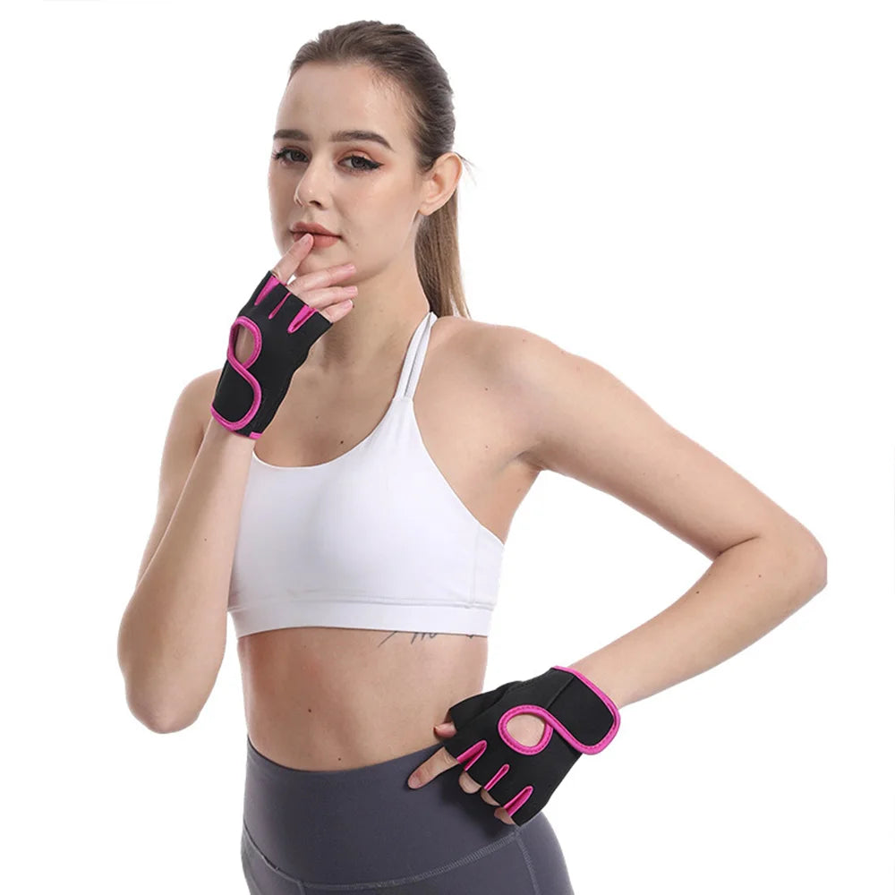 Women Men Fitness Gym Gloves Weightlifting Gloves Half Finger Breathable Non-slip Gel Pad Bodybuilding Training Dumbbells Gloves