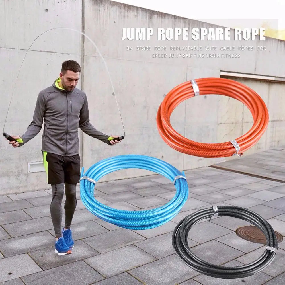 Jump Ropes Delicate Design 3m Steel Wire Spare Rope Speed Jump Skipping Training Workout Replaceable Cable