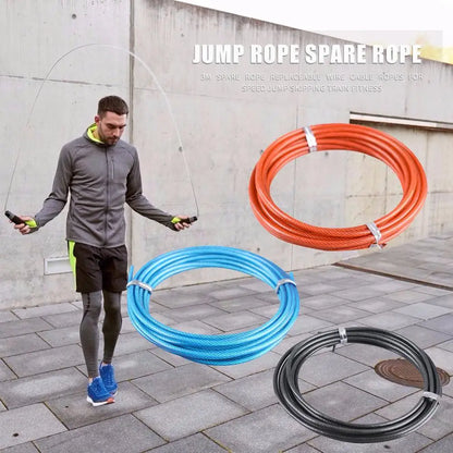 Jump Ropes Delicate Design 3m Steel Wire Spare Rope Speed Jump Skipping Training Workout Replaceable Cable