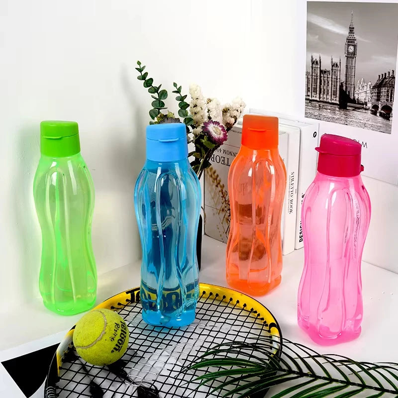 PP Sports Water Bottle Large Capacity Leak Proof Flip Top Drink Bottle with Handle Strap Outdoor Gym Water Drinking Bottle