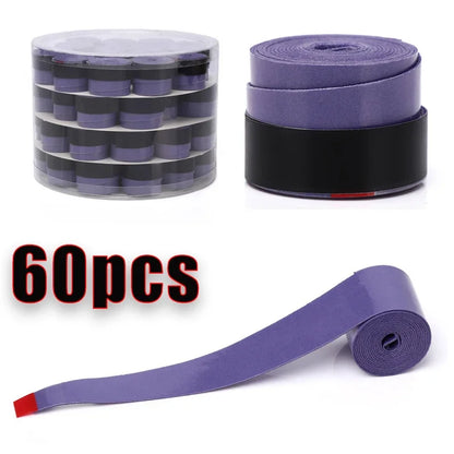 60 pcs Smooth Badminton Tennis Overgrips Antislip Fishing Rod Suck Sweat Band Bicycle Handlebar Dumbbells Pingpong Grips Tapes