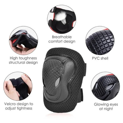 Women Men Elbow Wrist Knee Pads Protective Gear Set Skate Roller Cycling Bike 6pcs set of roller skating ice protection knee pad