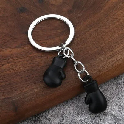 Boxing gloves keychain, Bojue gym membership event, gift giveaway, simulated fitness equipment keychain