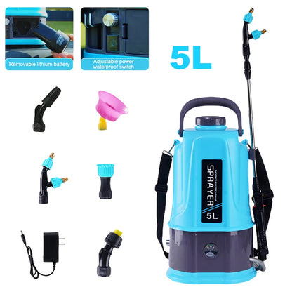 5L Electric Backpack Sprayer with 5 Mist Nozzle Garden Sprayer with Adjustable Shoulder Strap Water Sprayer for Yard Lawn Garden