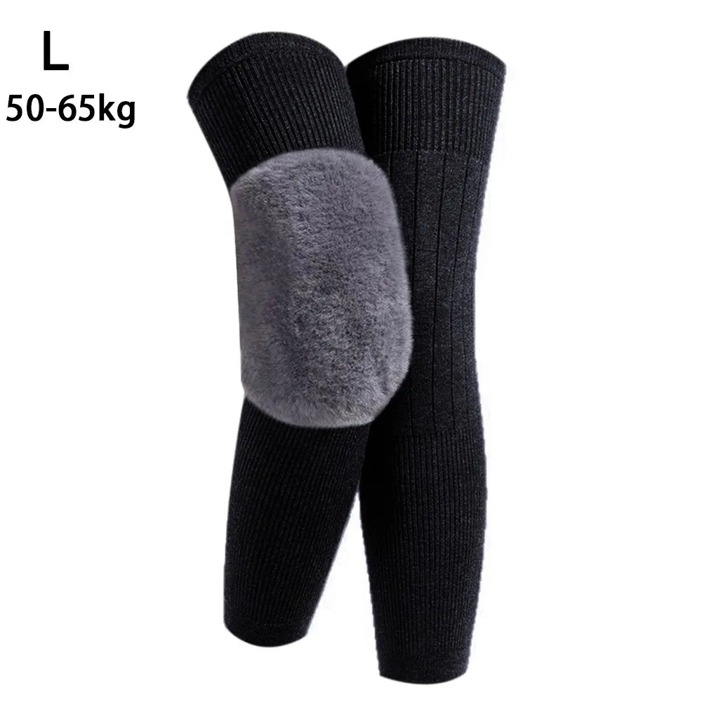 New Elastic Winter Knee Pads Plus Velvet Warm Knee Sleeve Thickened Universal Leg Sleeves Windproof Coldproof Knee Support