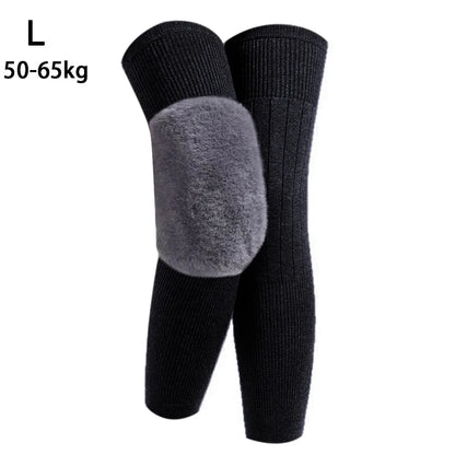 New Elastic Winter Knee Pads Plus Velvet Warm Knee Sleeve Thickened Universal Leg Sleeves Windproof Coldproof Knee Support