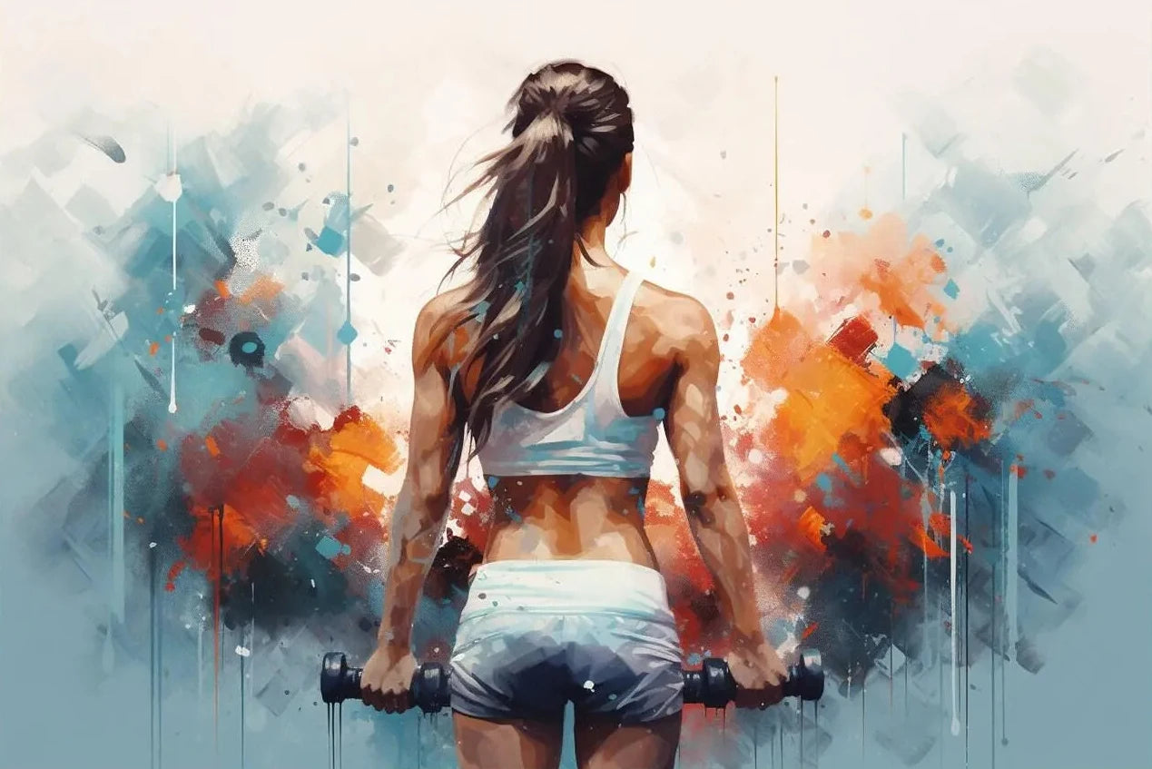 Graffiti Barbell Girl with Dumbbells Canvas Painting Print Sport  Bodybuilding Motivational Poster Wall Art Fitness Gym Decor