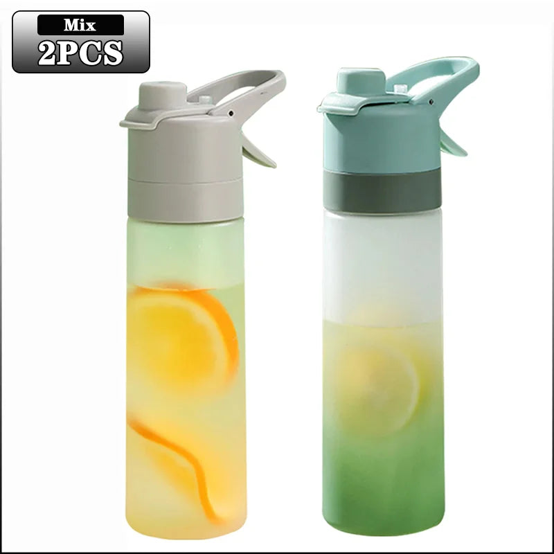 1-4PCS Gradient Spray Portable Sports Water Bottle Mist Spray Bottle for Outdoor Activities Gym Fitness Reusable Leak Proof