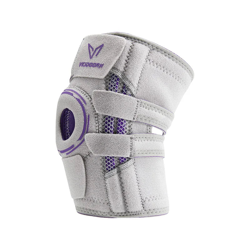 Veidoorn Mountaineering Knee Pads with Side Stabilizers Adjustable Straps for Enhanced Stability Knee Brace for Running Workout
