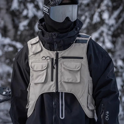 American Style Skiing Vest Single Board Double Board Black Skiing Vest Unisex Outdoor Sports Vest Hiking Fishing Vest 2026