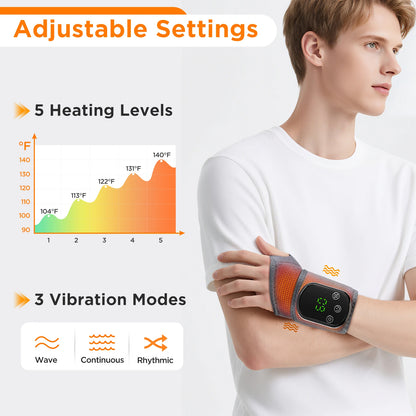 Cordless Wrist Hand Heated Massager Vibration Electric Hand Wrap Band Joint Wrist Support Brace Pain Relief Belt