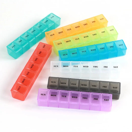 New Hot Weekly Premuim Portable 7 Grids 1 Times A Day Pill Storage Cases Box Organizer Container for Vitamins Medicine Fish Oils