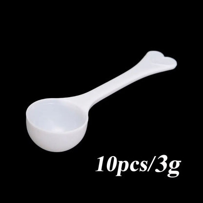 10PCS Tools Kitchen Protein Powder Measuring Spoon Plastic Coffee Milk 1/3/5/10g
