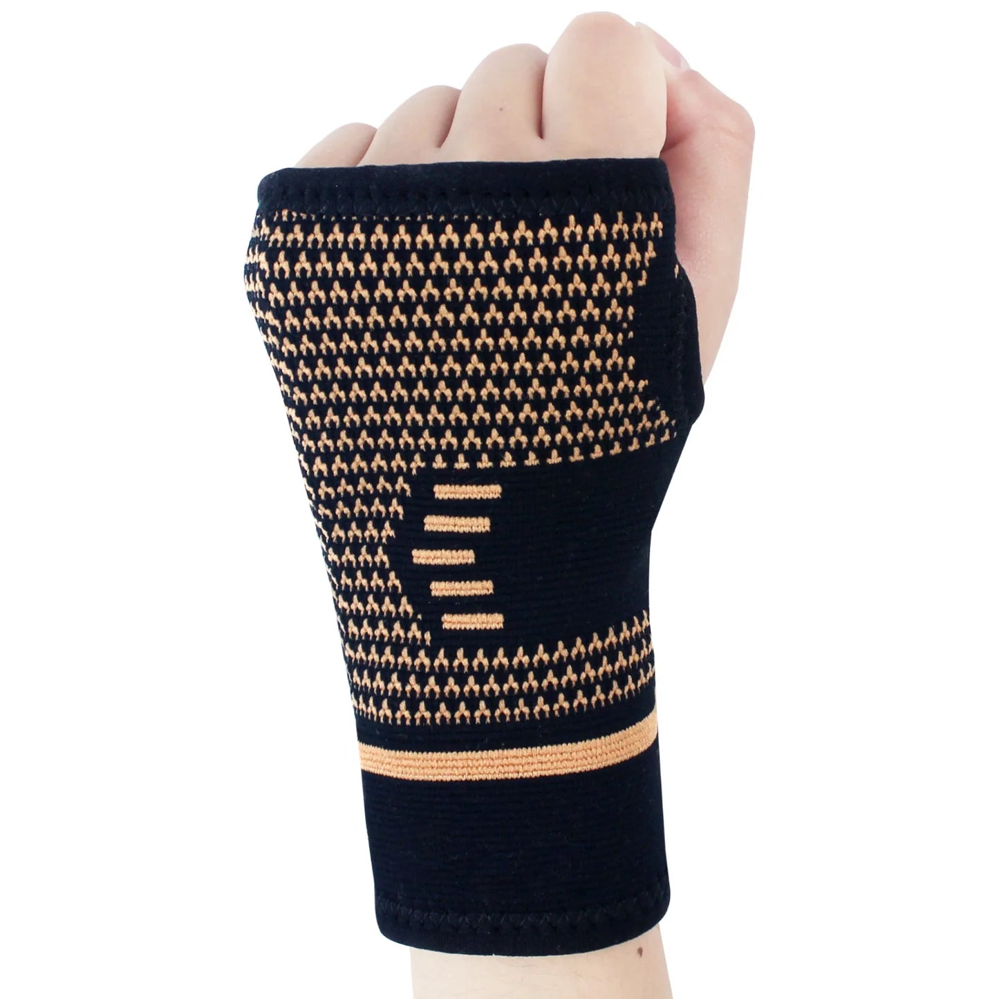 1pc Copper Fiber Bracer Wrist Elastic Sport Bandage Wristband Wrist Compression Sleeve Support Elastic Palm Hand Protective Gear