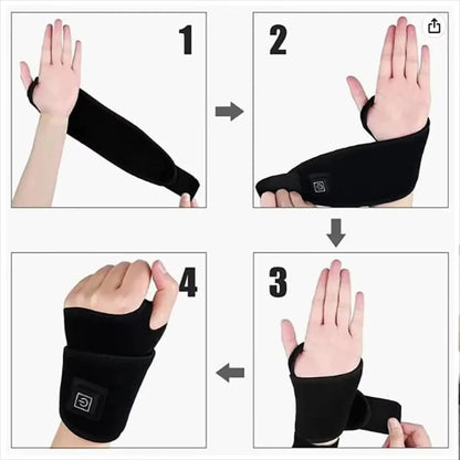 2026 Electrically heated wrist brace with adjustable and breathable black strap for sports and hand joint protection tools  USB