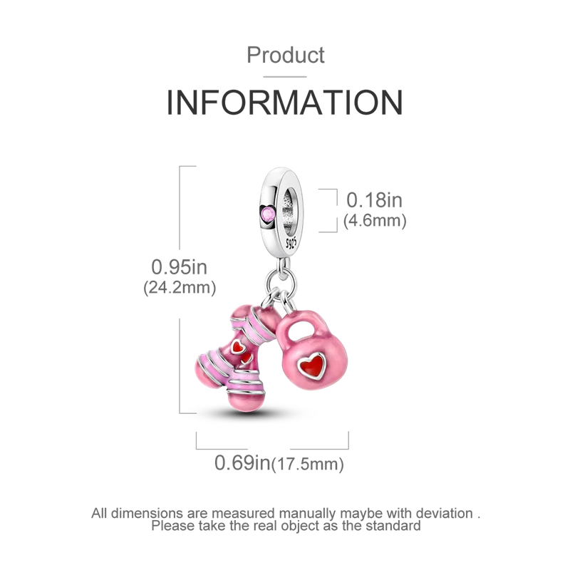 925 Sterling Silver Sports Series Charms Bead Yoga Boxing Dumbbells Badminton Pendants Fit Original Bracelet DIY Women Gift