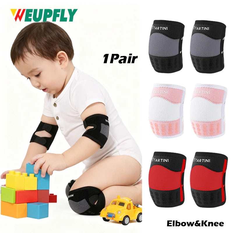 1Pair Baby Elbow Knee Pads for Crawling Adjustable Knee Pads Toddler Crawler Knee Elbow Protector for Infant Girl Boy Crawling