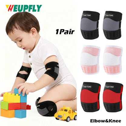 1Pair Baby Elbow Knee Pads for Crawling Adjustable Knee Pads Toddler Crawler Knee Elbow Protector for Infant Girl Boy Crawling