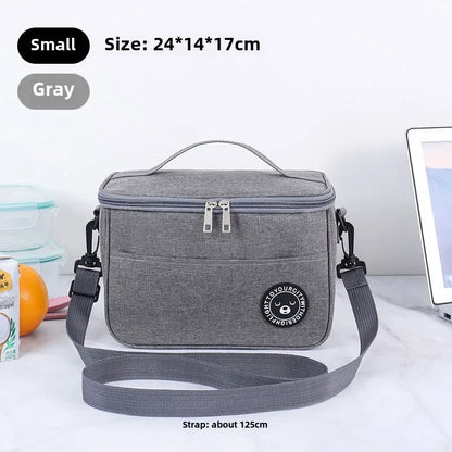 Portable Lunch Bag Food Thermal Box Waterproof Office Cooler Lunchbox With Shoulder Strap Insulated Case Essential for picnics