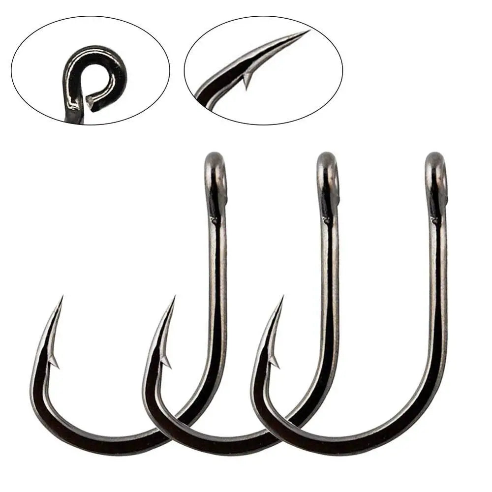 100/500 PCS Fishing Hooks Set #3~#12 Carbon Steel Single Circle Fishhook Fly Fishing Jip Barbed Carp Hooks Sea Tackle Accessorie