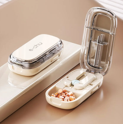 New Quartering Pill Cutter Storage Box Portable Drug Tablet Medicine Dustproof Divider Organizer Crusher 1/2 1/4Pill Cutter