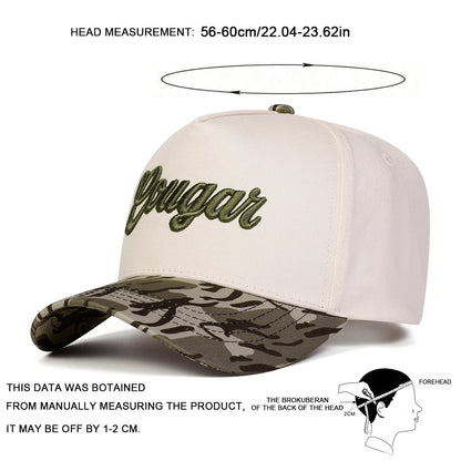 Unisex COUGAR Letter Embroidery Baseball Caps Spring Autumn Outdoor Adjustable Casual Hats Sunscreen Hat Sports Cap