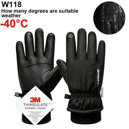 NEWBOLER Keep Warm Bicycle Gloves Full Finger Men Winter Autumn Windproof Cycling Glove Touch Screen MTB Road Bike Gloves