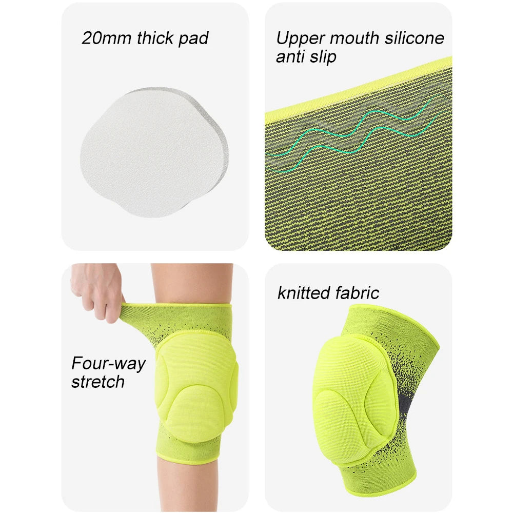 Heavy Duty Knee Pads with Thick Sponge Padding - Impact Protection for Volleyball, Basketball, Wrestling, Construction & Work