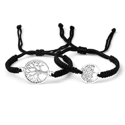 Lucky Red String Braid Bracelets Classic Retro Alloy The Tree of Life Handmade Men Women Kid Wristband Yoga Jewelry Gift Bangles
