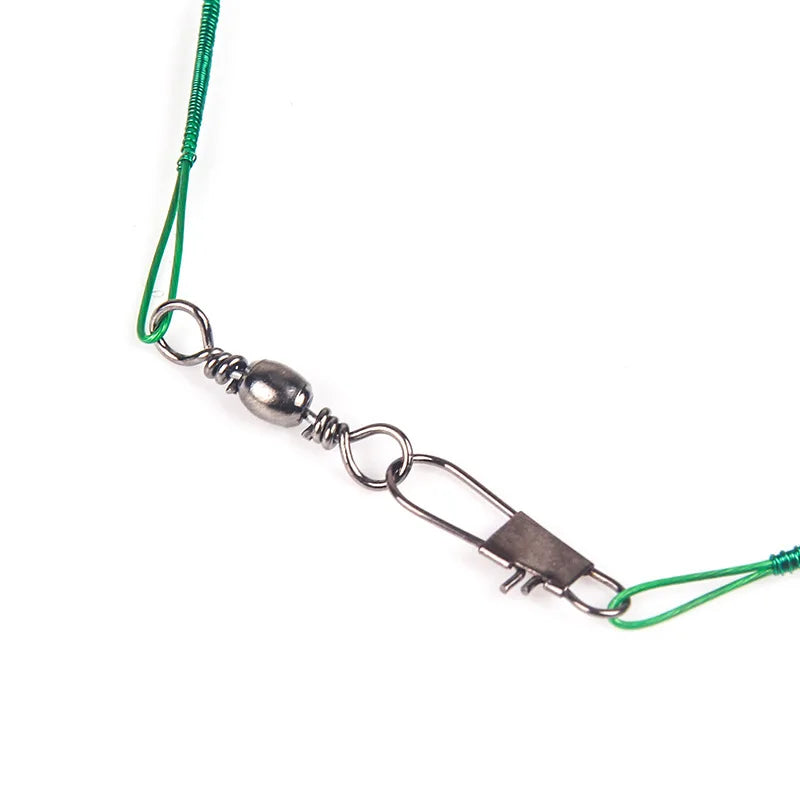 Anti Bite Steel Fishing Line Steel Wire Leader With Swivel Fishing Accessory Lead Core Leash Fishing Wire 15cm 20cm  30cm
