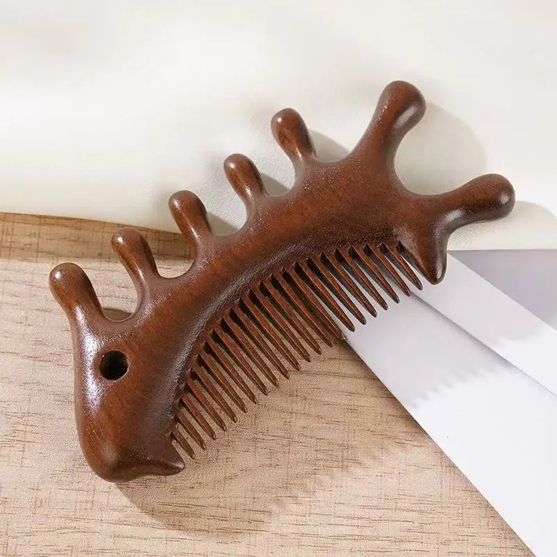 Wooden massage comb, scalp massage tools, relaxing seven-tooth whale comb, body massage equipment
