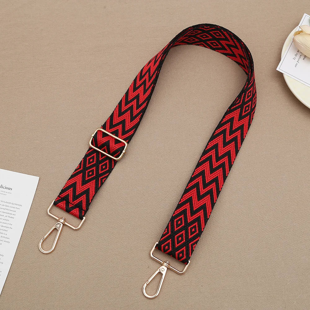 1 Piece 1.50inch Wide Adjustable Handbag Purse Strap Replacement Crossbody Shoulder Strap Geometry Pattern Jacquarded Strap