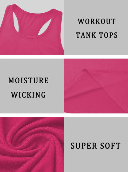 Super Soft Workout Tank Tops for Women, Moisture-Wicking Athletic Racerback Sports Tank Tops for Running Tennis Yoga