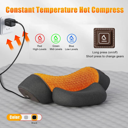 Electric Massager Cervical Pillow Hot Compress Vibration Massage Neck Traction Relax Sleeping Memory Foam Pillow Spine Support
