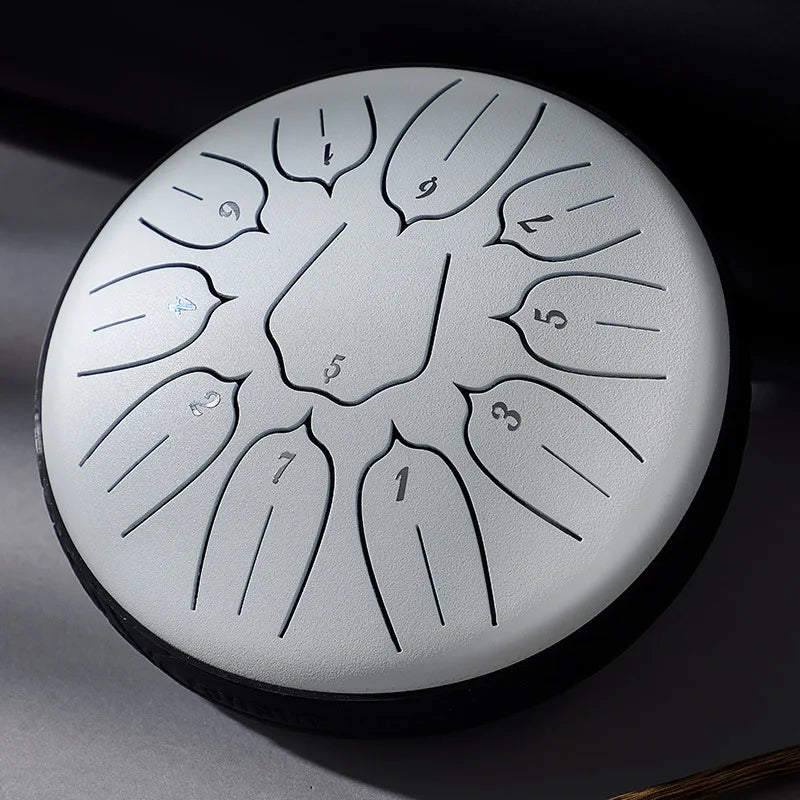 Hluru Glucophone Steel Tongue Drum 6 Inch 11 Notes D Tone Ethereal Drum Music Drum Yoga Meditation Percussion Instrument