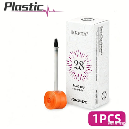 BKPTX 1Pcs/2Pcs 28g orange Bike TPU Inner Tube 700X18 25 28 32 Road Bicycle TPU Material Tire 65mm Length French Valve