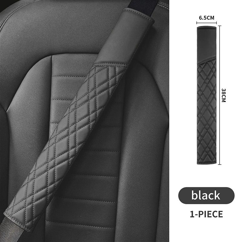 Car Seat Belt Pads Universal Nappa Leather Car Seat Shoulder Strap Pad Cushion Cover Car Belt Protector Safety Belt Cover