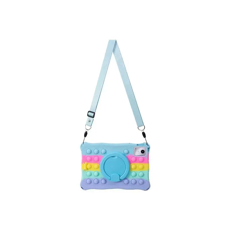 Silicone Case for Lenovo Tab M11 11 inch TB331FC TB330FU Decompression Bubble Rotating Bracket Cover with Shoulder Strap & Pen