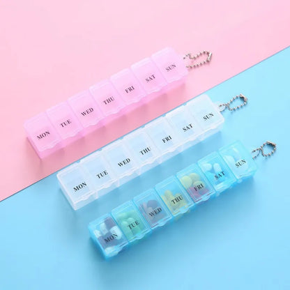 7 Days Pill Medicine Box Weekly Tablet Holder Storage Organizer Container Pill Box Splitters 3 Colors Pill Case Organizer 1Pcs