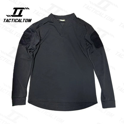 Tactical Tom vs. Quick Drying T-shirt, Long Sleeve Combat Jacket, V-neck Soft and Comfortable Outdoor Sportswear
