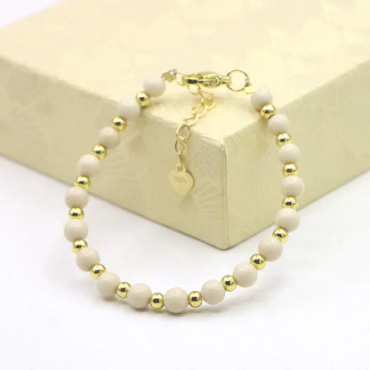 Fashion Lovely Baby Baptism Bracelet Natural Stone Crystal Lobster Clasp Parts Yoga Christmas Wedding Girls Gift Jewelry Charm
