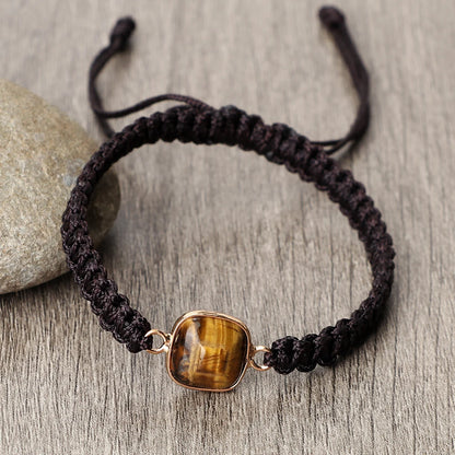 Natural Tiger Eye Stone Bracelet Handmade Mini 4mm Beads Yoga Wrap Bracelet & Bangle for Women Men Bohemian Jewelry Couple Gifts